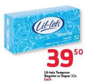 Lit-Lets Tampons Regular Or Super-32s