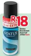 Status Deodorant Assorted-200ml