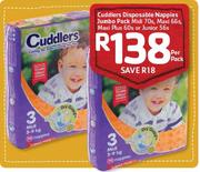 Cuddlers Disposable Nappies Jumbo Pack Midi-70's/Maxi-66's/Maxi Plus-60's Or Junior-56's Per Pack