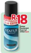 Status Deodorant Assorted-200ml
