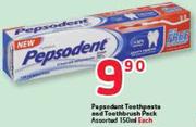 Pepsodent Toothpaste And Toothbrush Pack Assorted-150ml