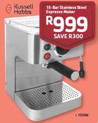 Russell Hobbs 15 Bar Stainless Steel Espresso Maker 1000W