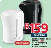 Mellerware Cordless Kettle Black Or White-Each