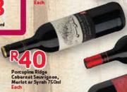 Porcupine Ridge-Cabernet Sauvignon, Merlot Or Syrah-750ml Each