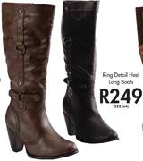 Ring Detail Heel Long Boots 