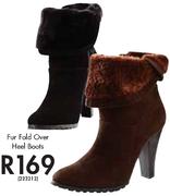 Fur Fold Over Heel Boots
