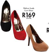 Platform Suede Court Shoes 