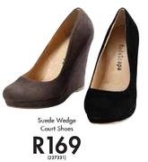 Suede Wedge Court Shoes 