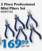 5 Piece Professional Mini Pilers Set WMPS182-Per Set