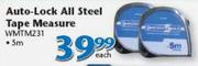 Auto-Lock All Steel Tape Measure 5m WMTM231-Each