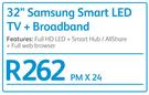 Samsung 32" FHD Smart LED TV+ Broadband