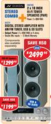 Dixon 2x10"Hi-FiTowerSpeakers(Pair)KM210D+DigitalStereo AmplifierWithAM/FMTuner,USB&SDSlots SV2211