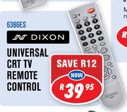 Dixon Universal CRT TV Remote Control 6386ES
