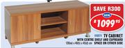 TV Cabinet With Centre Shelf And Cupboard Space On Either Side 120x40x45Cm 9106TV