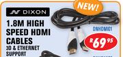 Dixon 1.8m High Speed HDMI Cables DNHDM101