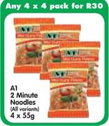 A1 55g 2 Minute Noodles (All Variants)- 4 x 4 Pack
