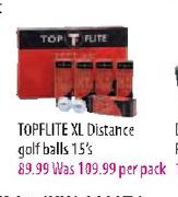 TopFlite XL Distance Golf Balls-15's