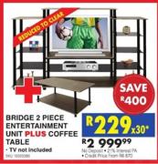 Bridge 2 Piece Entertainment Unit + Coffee Table