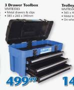 3 Drawer Toolbox 585x265x340mm WMTB3065