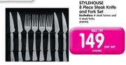 Stylehouse 8 Piece Steak Knife And Fork Set