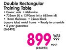 Double Rectangular Training Table-Each