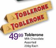 Toblerone Milk Chocolate Assorted-200g Each