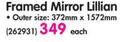 Framed Mirror Lillian Outer Size-372mm x 1572mm Each