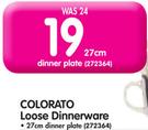 Colorato Loose Dinnerware 27cm Dinner Plate Assorted Colour-Each
