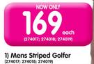 Legend Mens Striped Golfer-Each