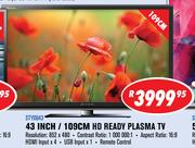 Dixon 43 Inch/109cm HD Ready Plasma TV- STY0643