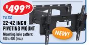 Dixon Slim Tilt Mount Brackets 22-42" Pivoting Mount
