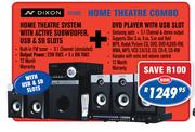 Dixon HTC002 Home Theatre System With Active Subwoofer,USB & SD Slots+DVD Player With USB Slot