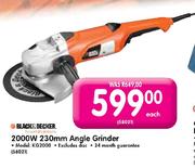 Black Decor 2000W 230mm Angle Grinder