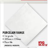  Porcelain Range(500mm x 500mm)-Per Sqm
