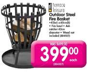 Terrace Leisure Outdoor Steel Fire Basket-Each