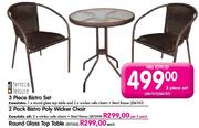 Terrace Leisure Bistro Poly Wicker Chair-Per 2 Pack