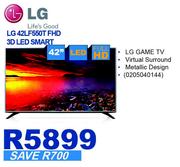 LG 42" FHD 3D LED Smart TV 42LF550T