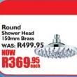 Round Shower Head 15mm Brass-Each