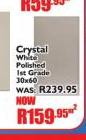 Crystal White Polished 1st Grade 30x60-Per Sqm