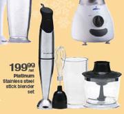 Platinum Stainless Steel Stick Blender Set