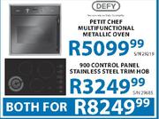 Defy Petit Chef Multifunctional Metallic Oven or Defy 900 Control Panel Stainless Steel Trim Hob 
