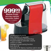 Sienna Single Serving Capsule Espresso Maker-Each