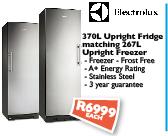 Electrolux Upright Fridge-370Ltr Matching Upright Freezer-267Ltr Each