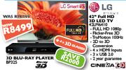 LG 42" Full HD 3D LED TV(42LM6410) + 3D Blu-Ray Player + 4x3D Glasses