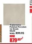 Valentino Polished Porcelain 1st Grade 30x30-Per Sqm