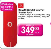 Vodaphone K3570 3G USB Internet Starter Pack