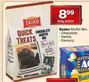 Sasko Muffin Mix (Chocolate/Vanilla/Savoury)-500g each
