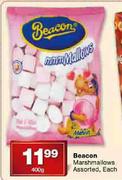 Beacon Marshmallows Assorted, Each-400g