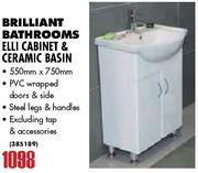  Brilliant bathrooms Elli Cabinet & Ceramic Basin-550mmX750mm