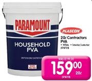 Plascon Contractors PVA-20Ltr-White